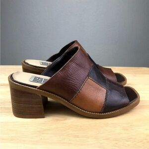 Rush Hour Mules Women's 5.5 Vintage 90s Y2K Patchwork Leather